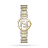 FENDI Forever Fendi 19mm White Dial Diamond Crown and FF Logo Stainless Steel and Gold Plated