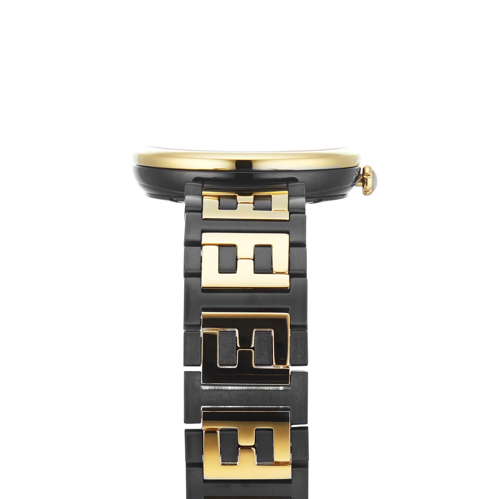 Forever Fendi 29mm Black Dial Diamond Hour Markers Stainless Steel Gold  Plated