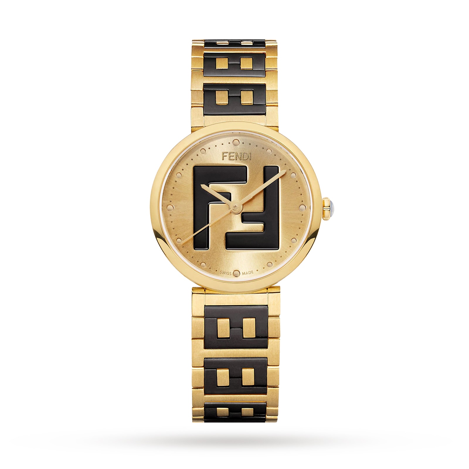 FENDI Forever Fendi 29mm Sunray-Effect Dial Onyx Crown Stainless Steel Gold Plated