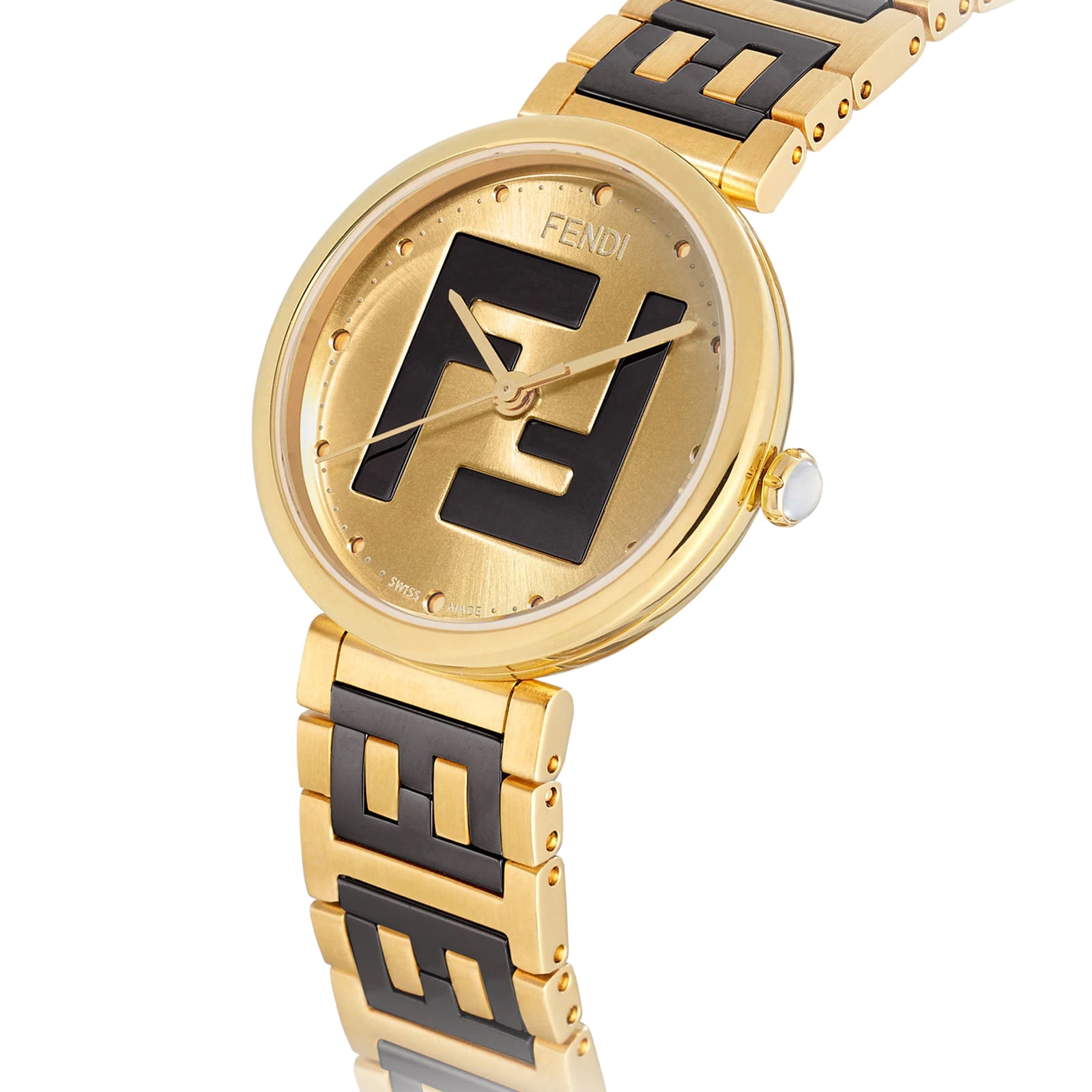 FENDI Forever Fendi 29mm Sunray-Effect Dial Onyx Crown Stainless Steel Gold Plated