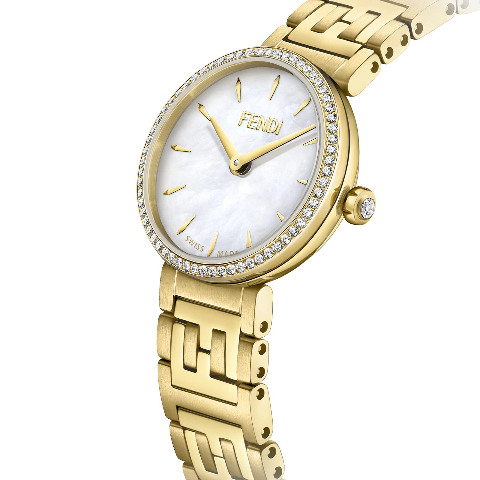 FENDI Forever Fendi 19mm Mother of Pearl Dial Diamond Bezel