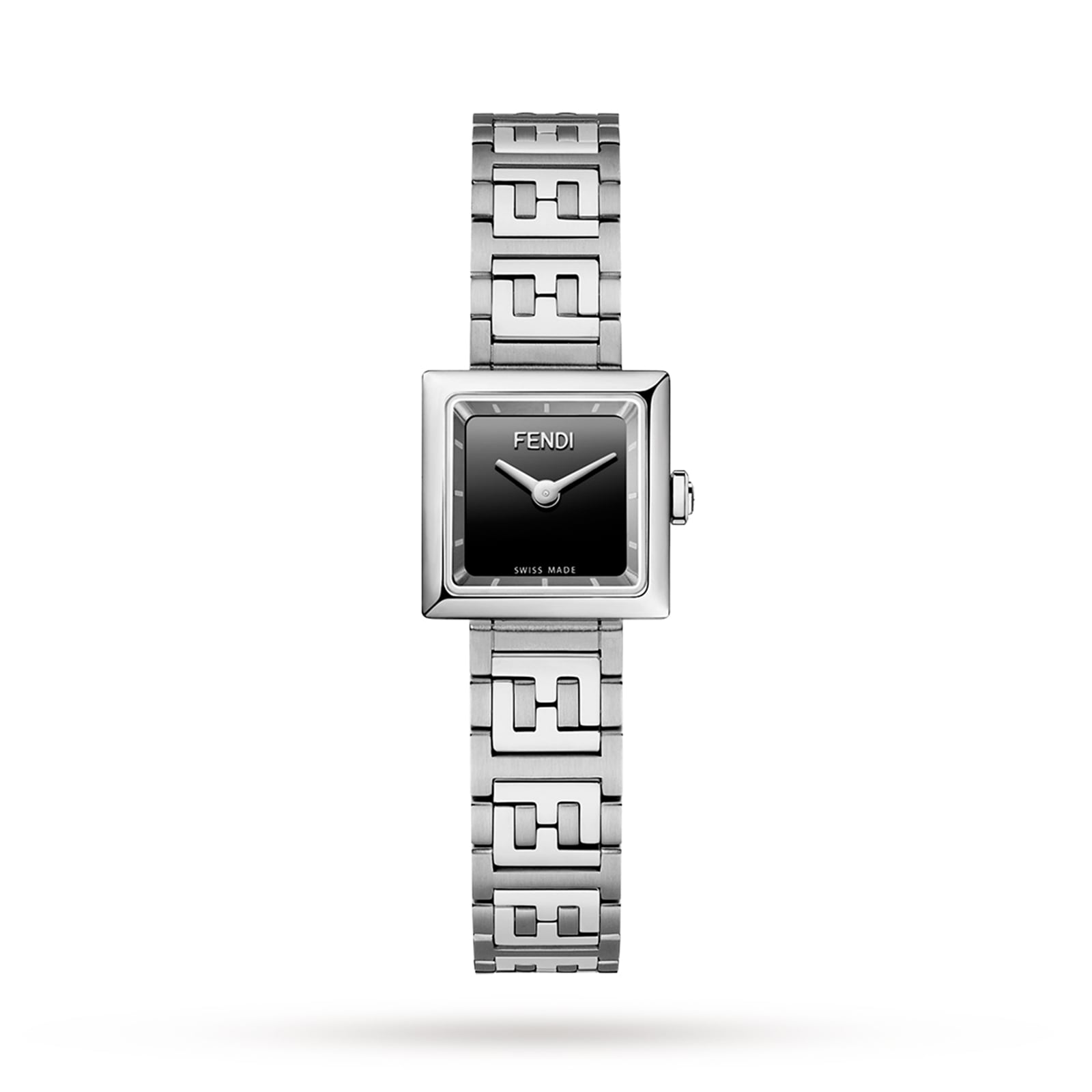 FENDI Forever Fendi Square 16mm Black Dial Stainless Steel FENDI Forever Fendi Square 16mm Black Dial Stainless Steel