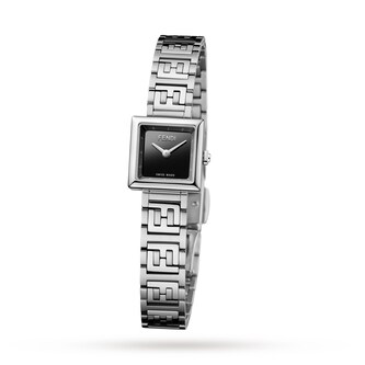FENDI Forever Fendi Square 16mm Black Dial Stainless Steel FENDI Forever Fendi Square 16mm Black Dial Stainless Steel