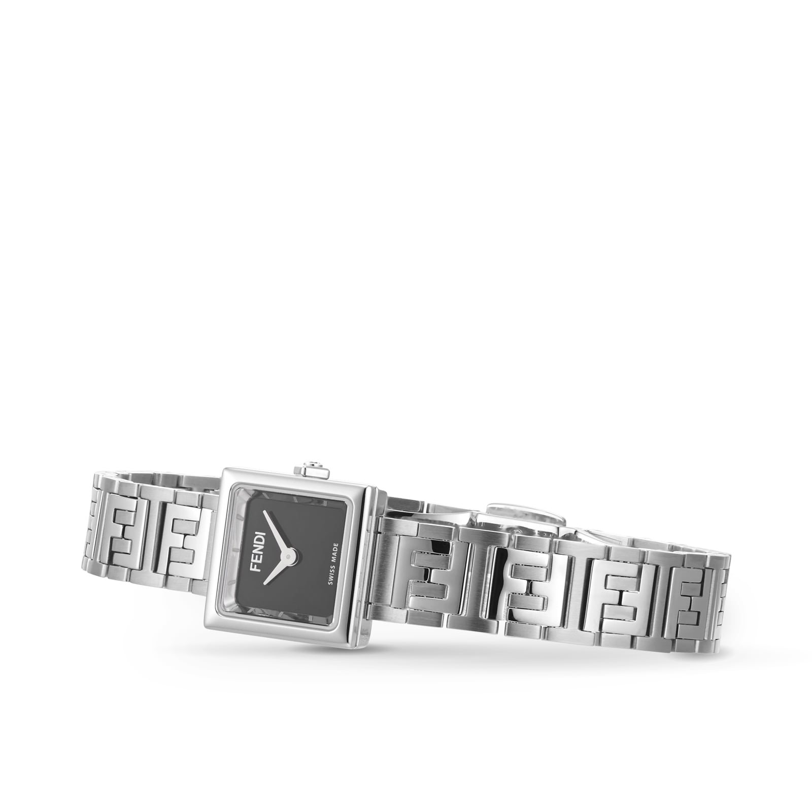 FENDI Forever Fendi Square 16mm Black Dial Stainless Steel FENDI Forever Fendi Square 16mm Black Dial Stainless Steel