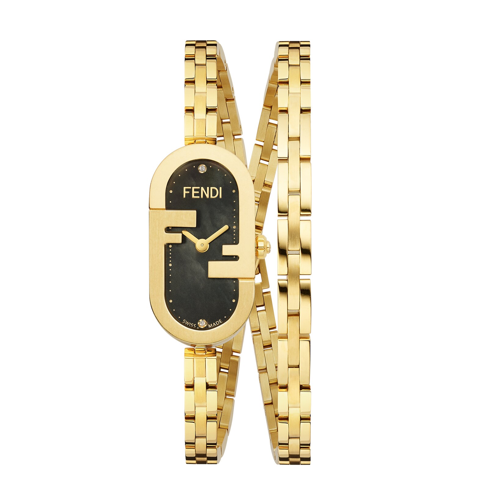 FENDI O'Lock Vertical 14.8mm X 28.3mm Oval Watch with FF Logo FENDI O'Lock Vertical 14.8mm X 28.3mm Oval Watch with FF Logo