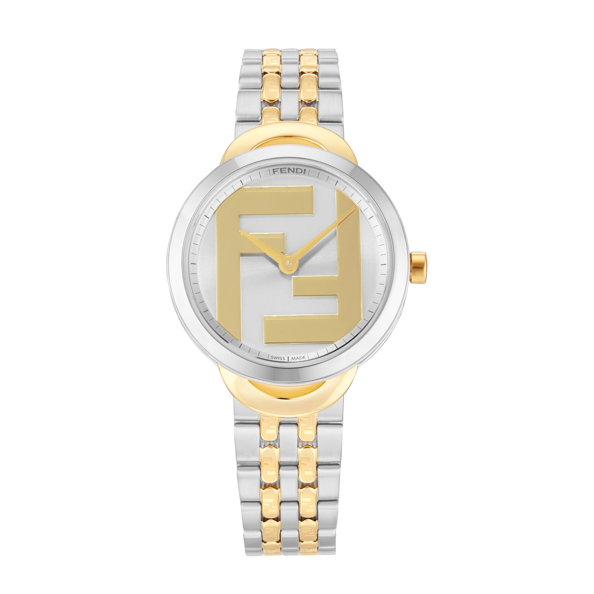Forever Fendi Round 30mm Ladies Watch Gold Stainless Steel