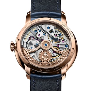 Arnold And Son DSTB 42mm Red Gold Limited Edition Mens Watch Blue