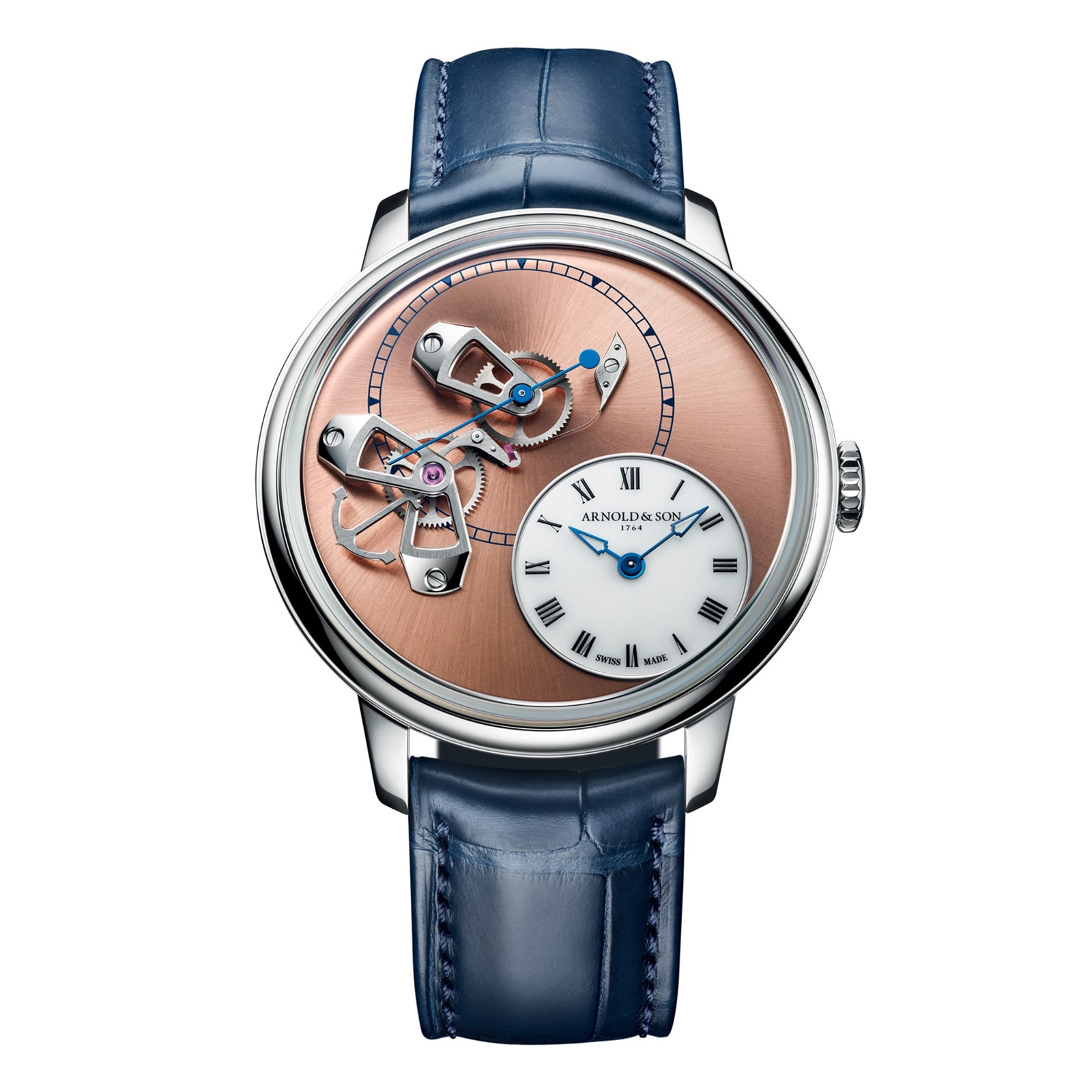 Arnold And Son DSTB 42mm Platinum Limited Edition Mens Watch Salmon ...