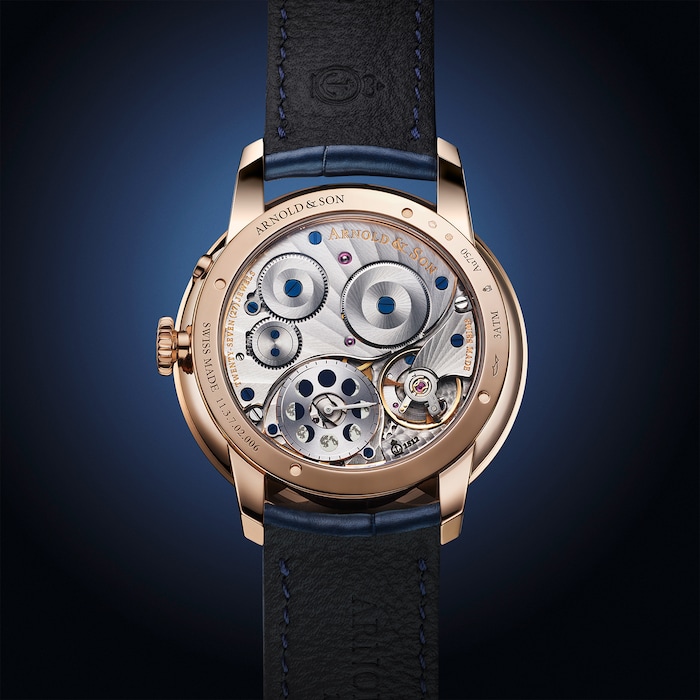 Arnold And Son Perpetual Moon 41.5mm Gold Mens Watch Blue