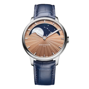 Arnold And Son Perpetual Moon 41.5mm Platinum Limited Edition Mens Watch Salmon Pink