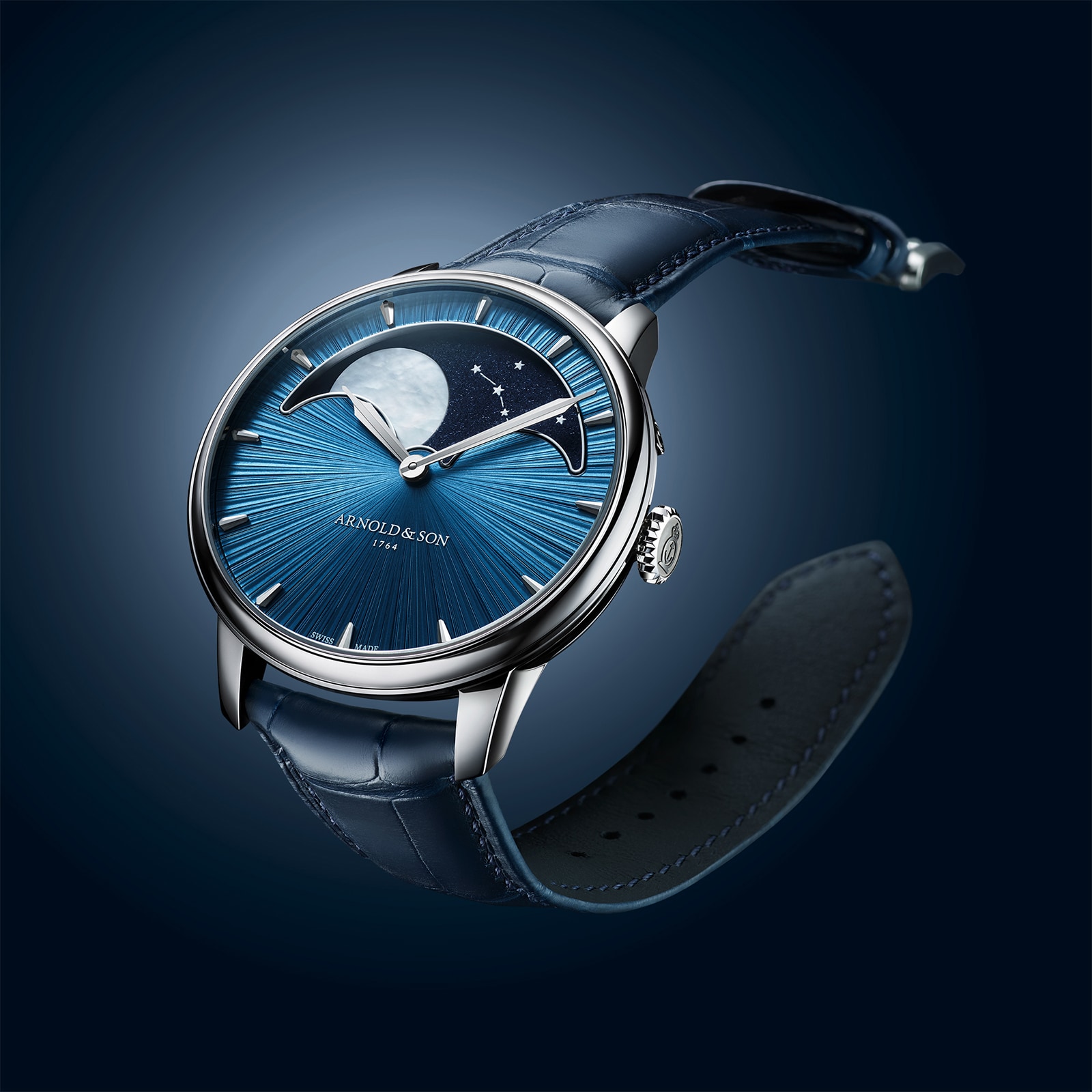 Arnold And Son Perpetual Moon 41.5mm Platinum Limited Edition Mens Watch Celestial Blue Arnold And Son Perpetual Moon 41.5mm Platinum Limited Edition Mens Watch Celestial Blue