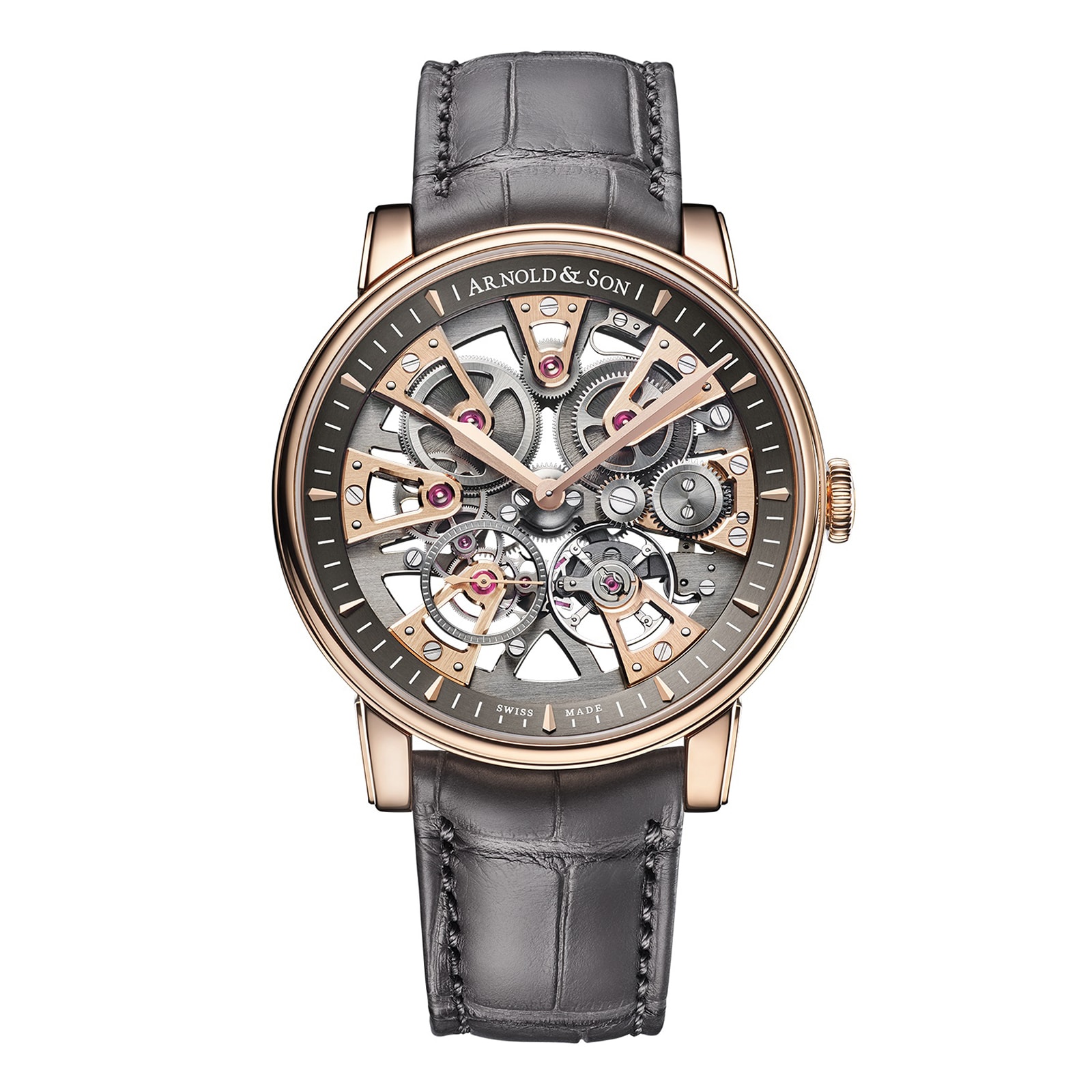 Arnold And Son Nebula 41.5mm Gold Limited Edition Mens Watch Grey Arnold And Son Nebula 41.5mm Gold Limited Edition Mens Watch Grey