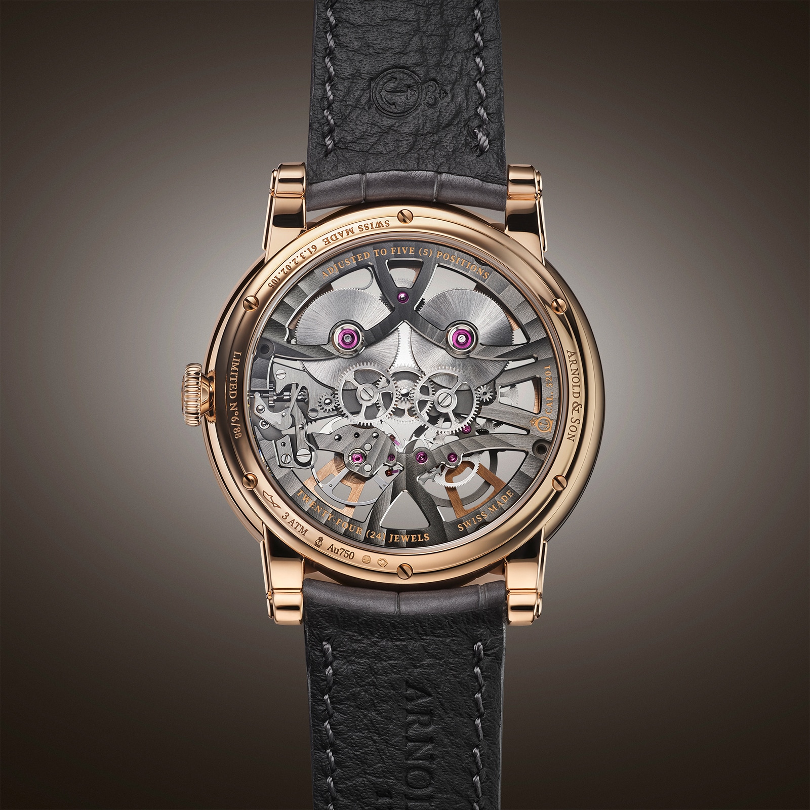 Arnold And Son Nebula 41.5mm Gold Limited Edition Mens Watch Grey Arnold And Son Nebula 41.5mm Gold Limited Edition Mens Watch Grey