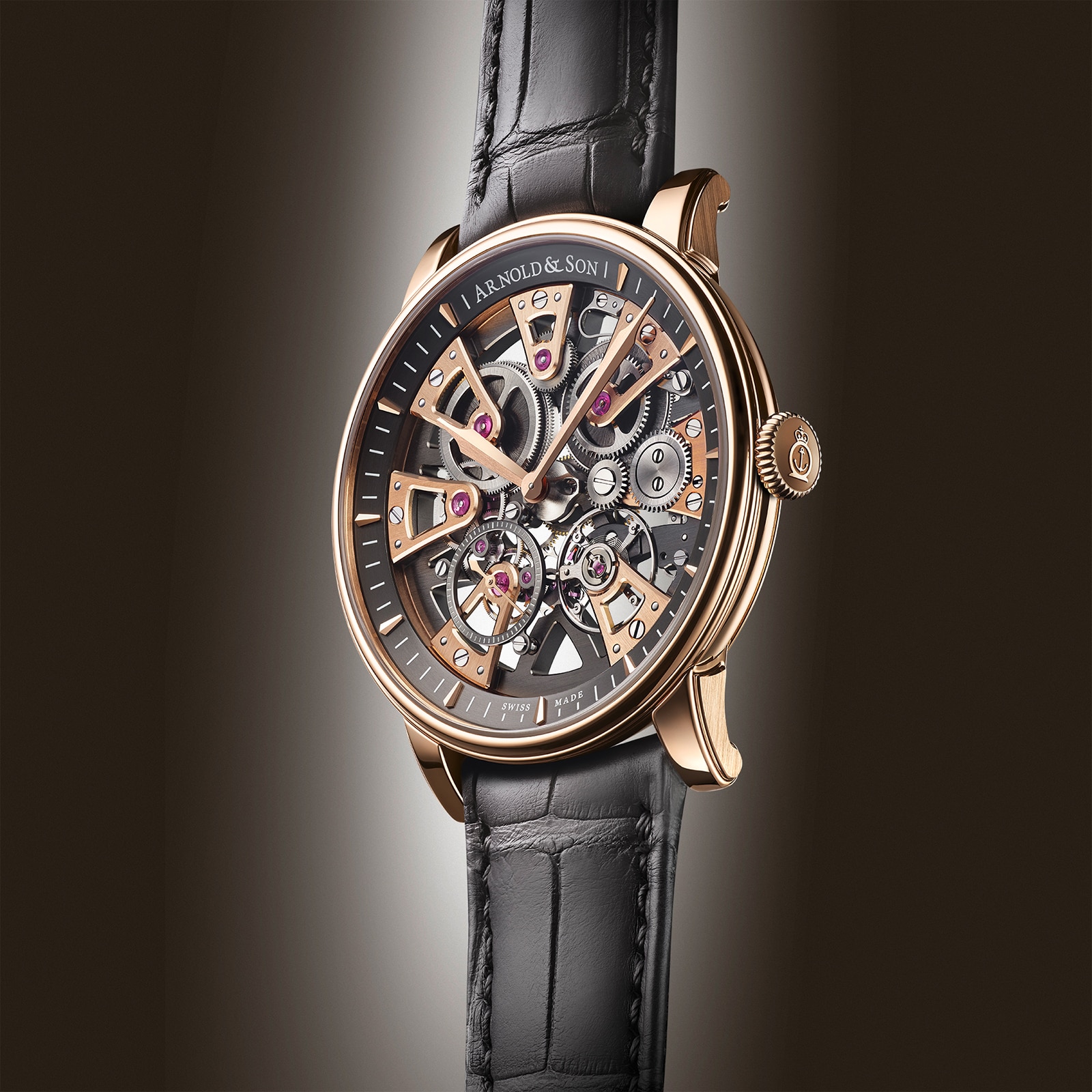 Arnold And Son Nebula 41.5mm Gold Limited Edition Mens Watch Grey Arnold And Son Nebula 41.5mm Gold Limited Edition Mens Watch Grey
