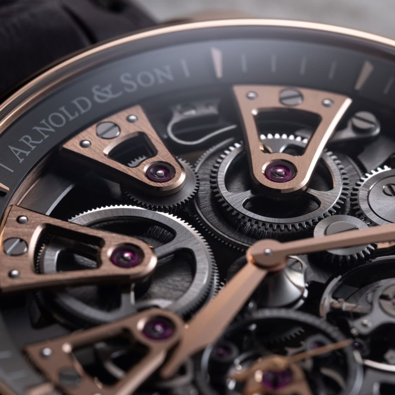 Arnold And Son Nebula 41.5mm Gold Limited Edition Mens Watch Grey Arnold And Son Nebula 41.5mm Gold Limited Edition Mens Watch Grey