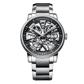 Arnold And Son Nebula 41.5mm Steel Mens Watch Black Arnold And Son Nebula 41.5mm Steel Mens Watch Black