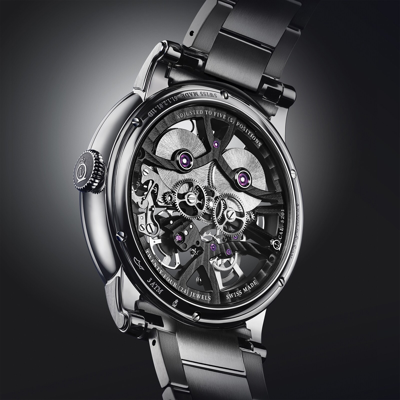 Arnold And Son Nebula 41.5mm Steel Mens Watch Black