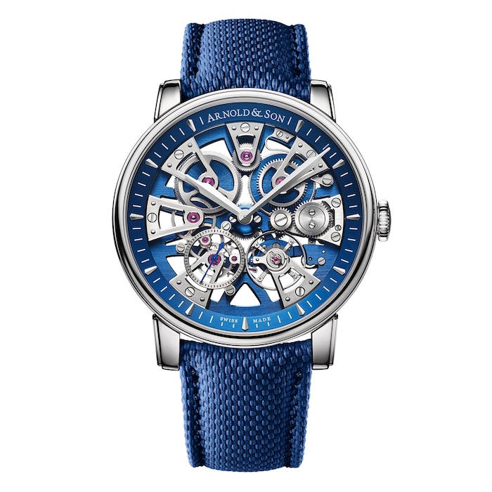 Arnold And Son Nebula 41.5mm Steel Mens Watch Blue