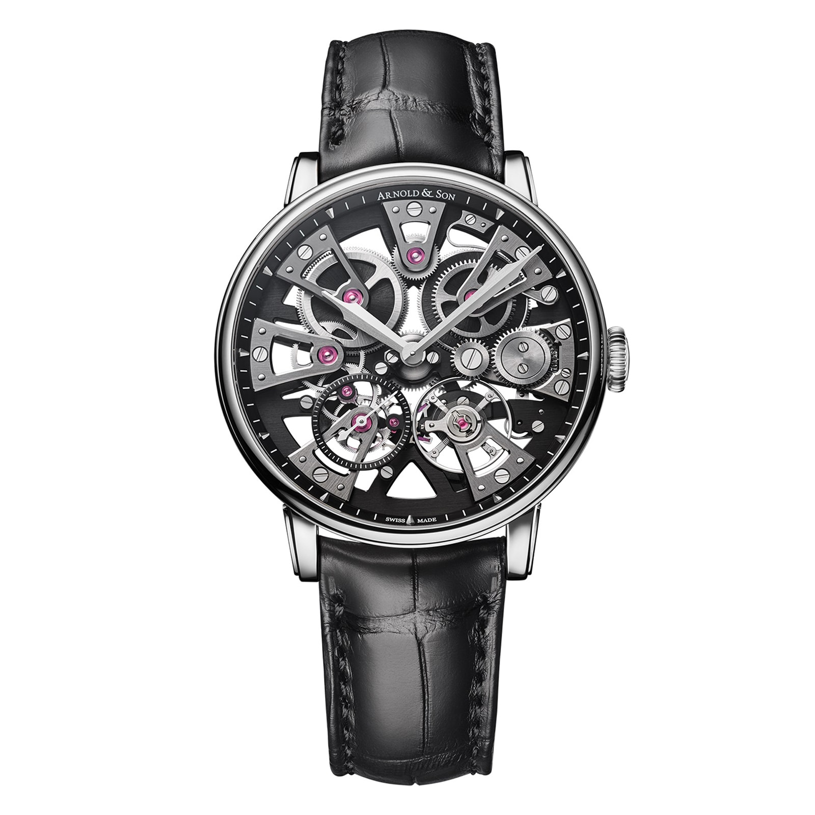 Arnold And Son Nebula Steel 38mm Mens Watch Black