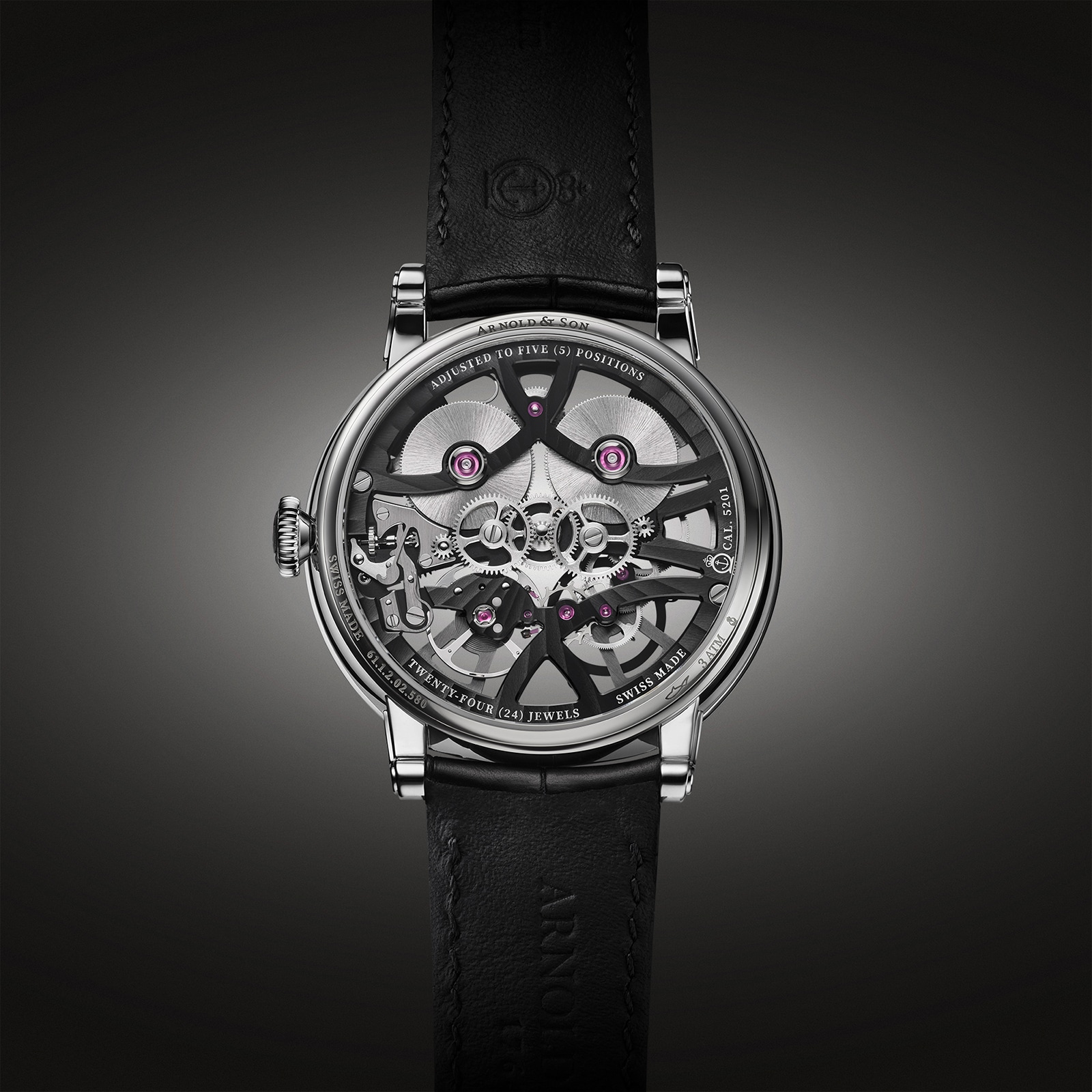 Arnold And Son Nebula Steel 38mm Mens Watch Black