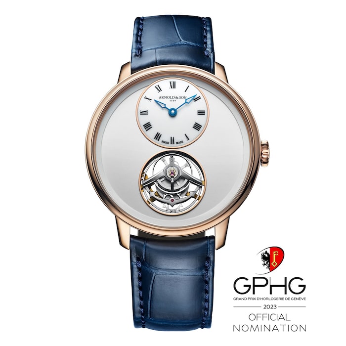 Arnold And Son Ultrathin Tourbillon Gold 41.5mm Limited Edition Mens Watch Silver Opaline
