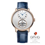 Arnold And Son Ultrathin Tourbillon Gold 41.5mm Limited Edition Mens Watch Silver Opaline
