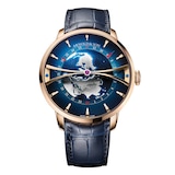 Arnold And Son Globetrotter 45mm Gold Mens Watch Blue