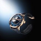 Arnold And Son Globetrotter 45mm Gold Mens Watch Blue