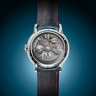 Arnold And Son Globetrotter 45mm Steel Opaline Mens Watch Blue