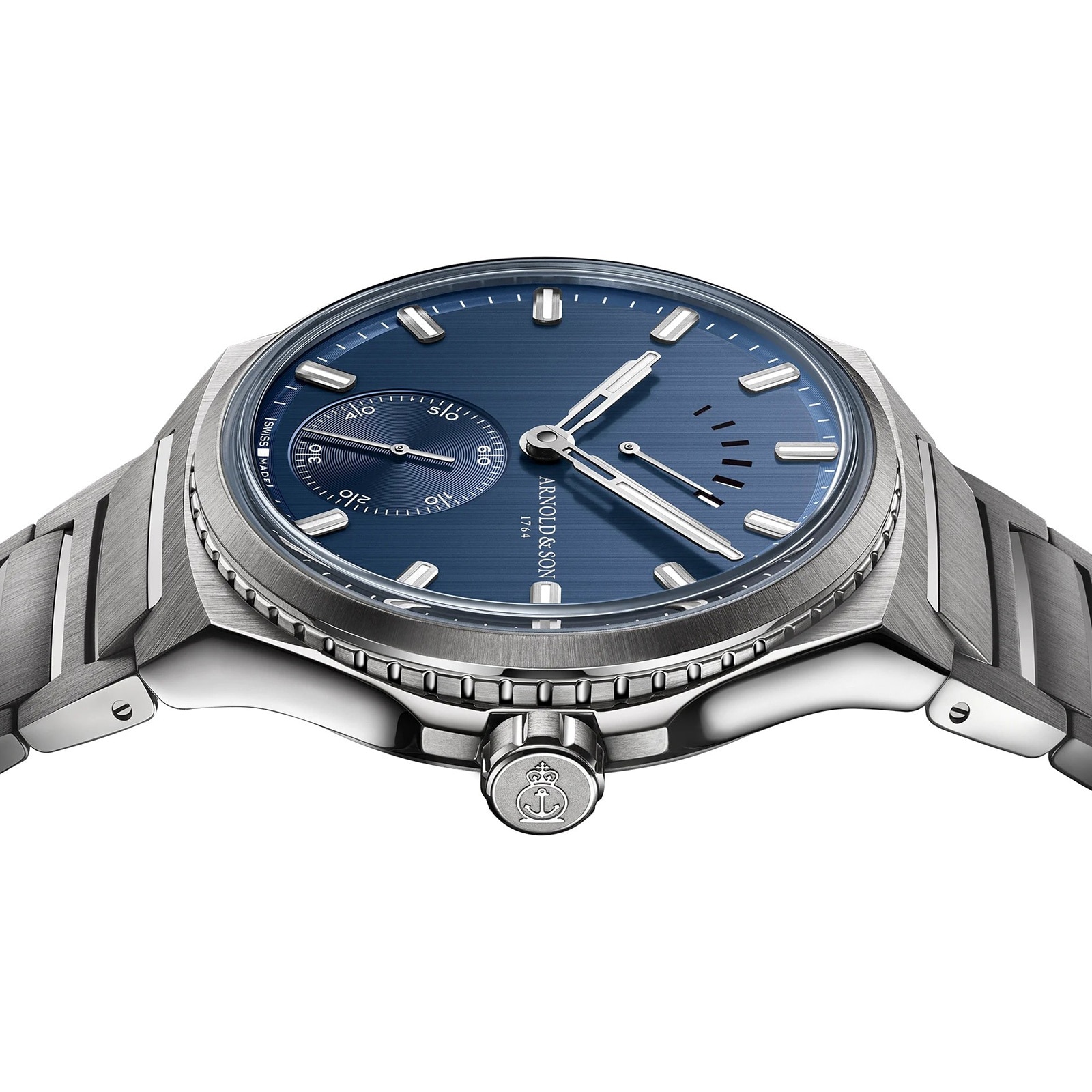 Arnold And Son Chonometry Longitude Titanium 42.5mm Mens Watch Blue