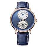 Arnold And Son Chronometry Ultrathin Tourbillon Red Gold 41.5mm Mens Watch Blue