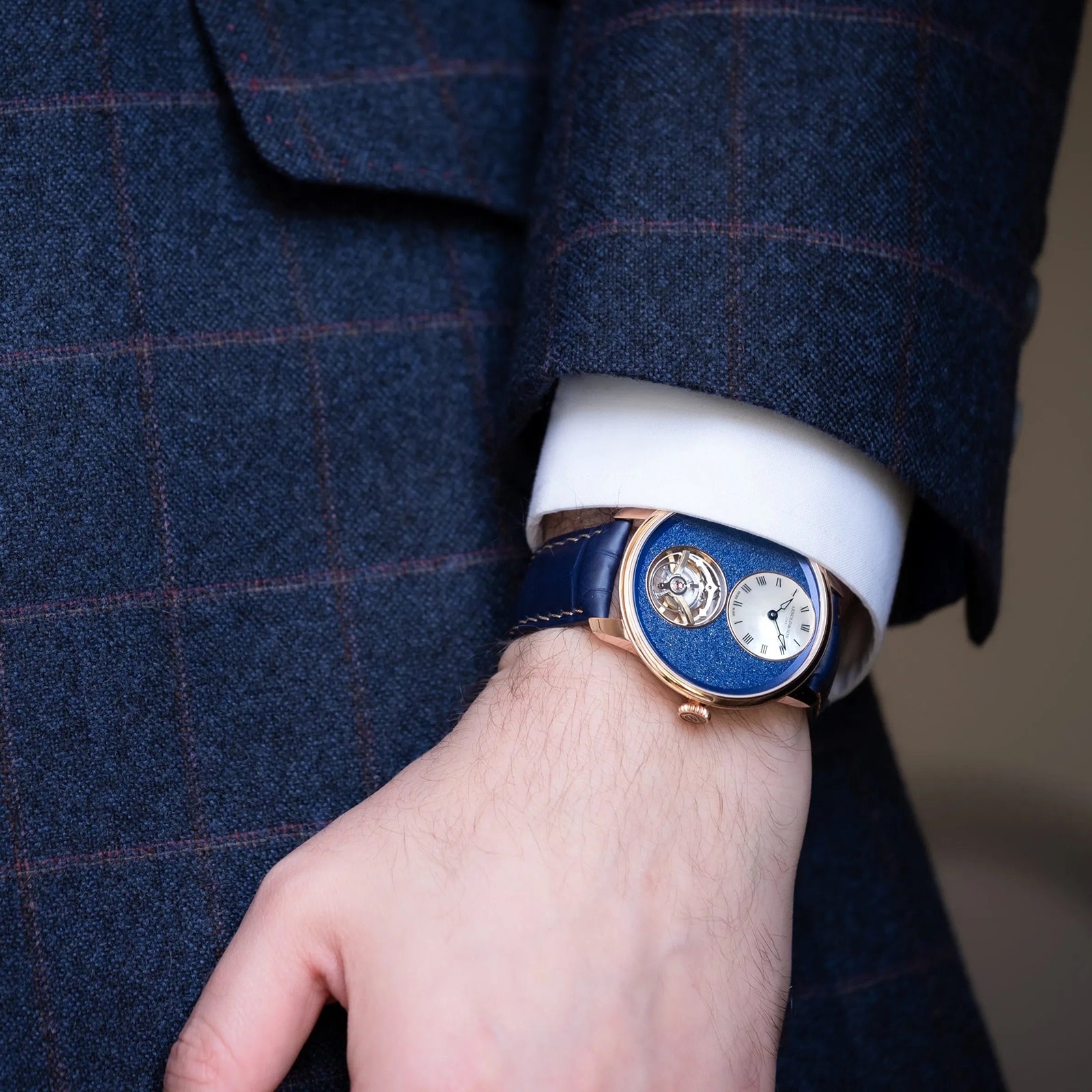 Arnold And Son Chronometry Ultrathin Tourbillon Red Gold 41.5mm Mens Watch Blue Arnold And Son Chronometry Ultrathin Tourbillon Red Gold 41.5mm Mens Watch Blue