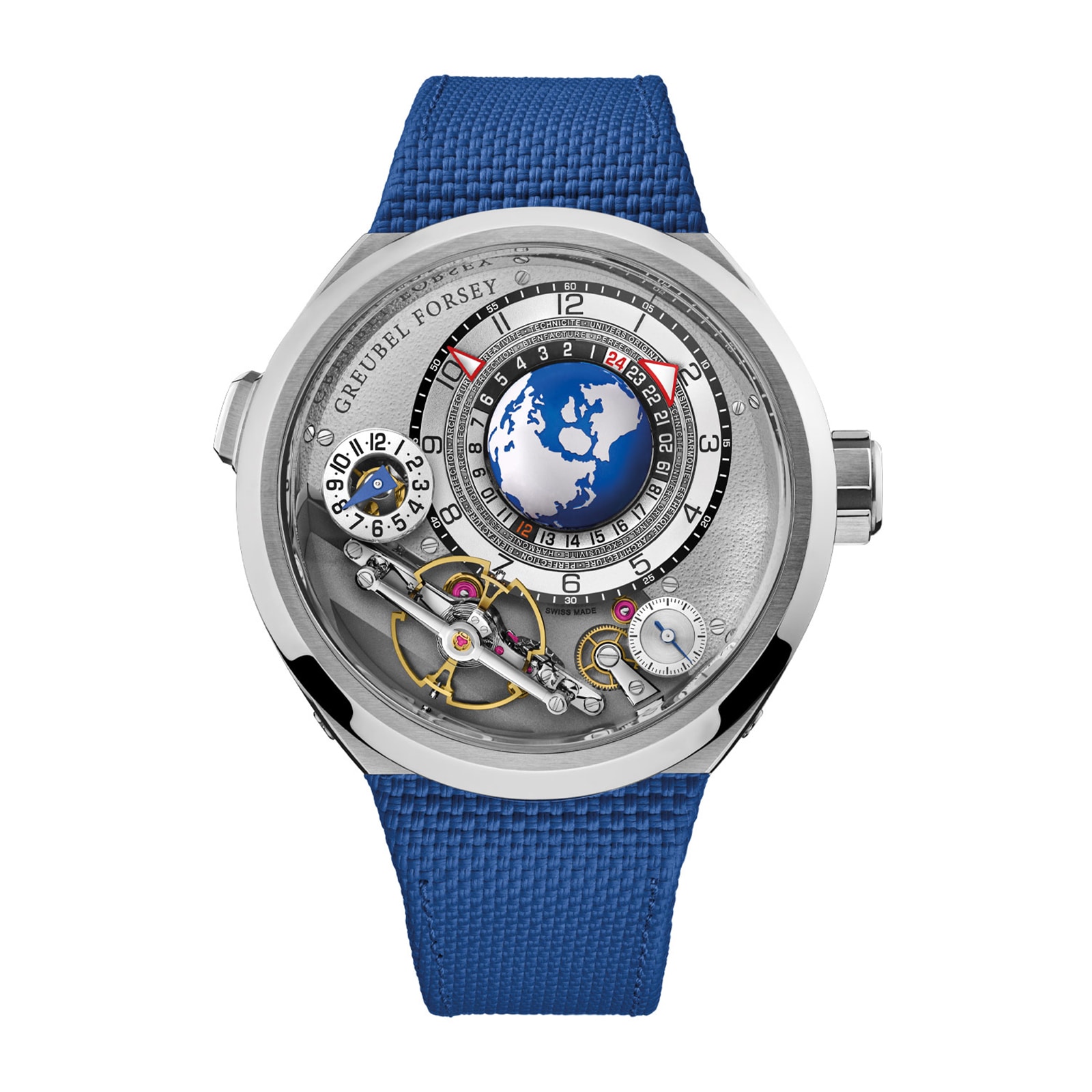 Greubel Forsey GMT Balancier Convexe 43.5mm Limited Edition Mens Watch Silver