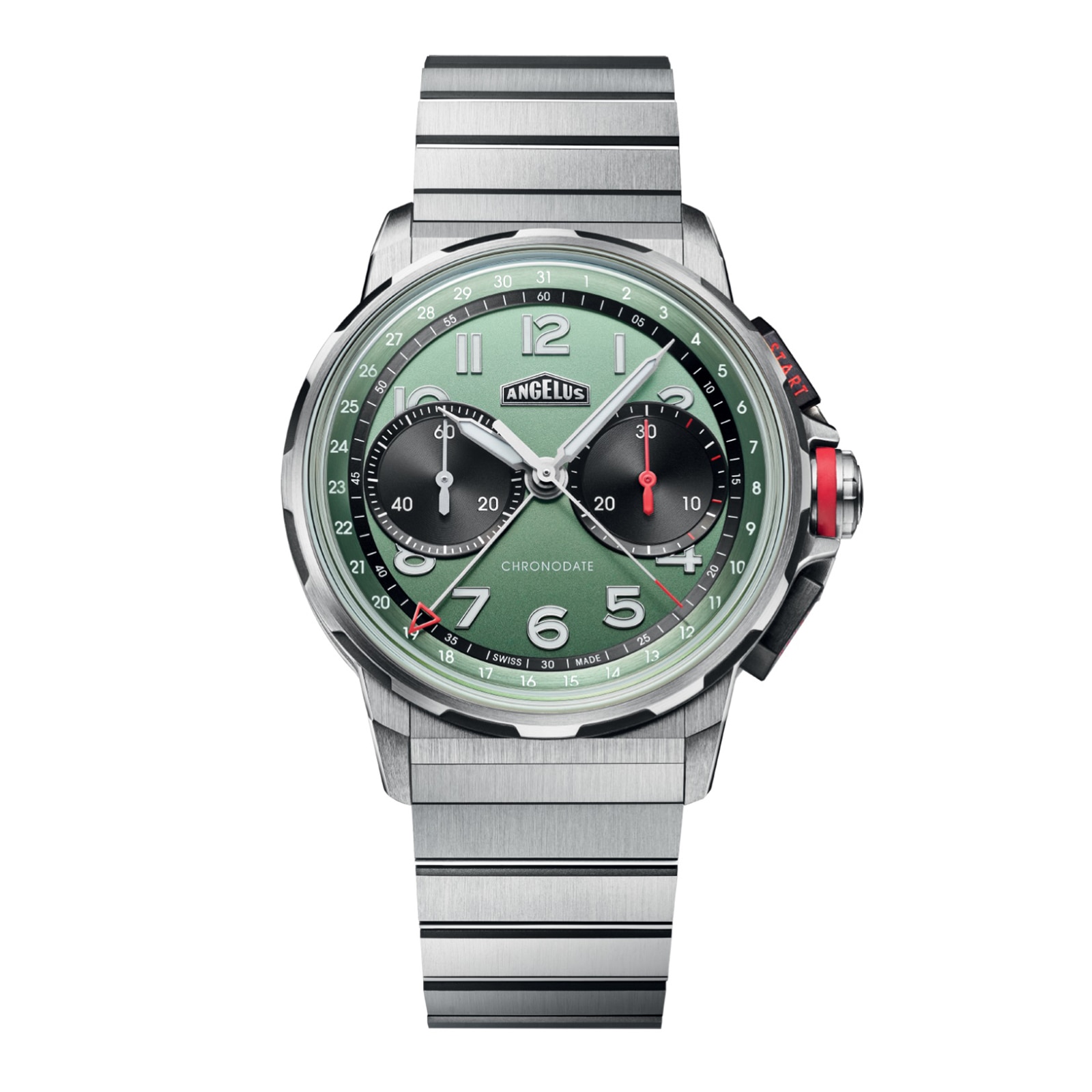 Angelus Chronodate Titanium 42.5mm Mens Watch Green