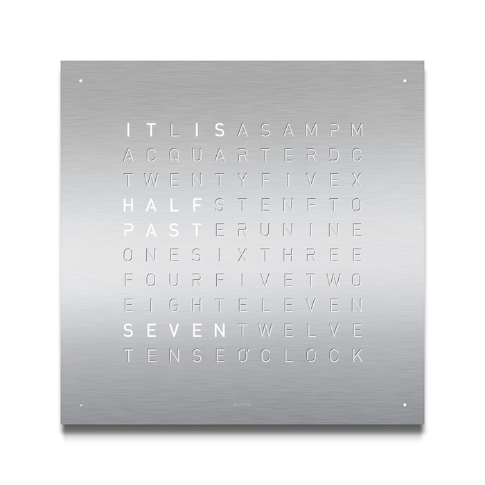 QLOCKTWO Classic Surface Metal Brushed Cover - Stainless Steel