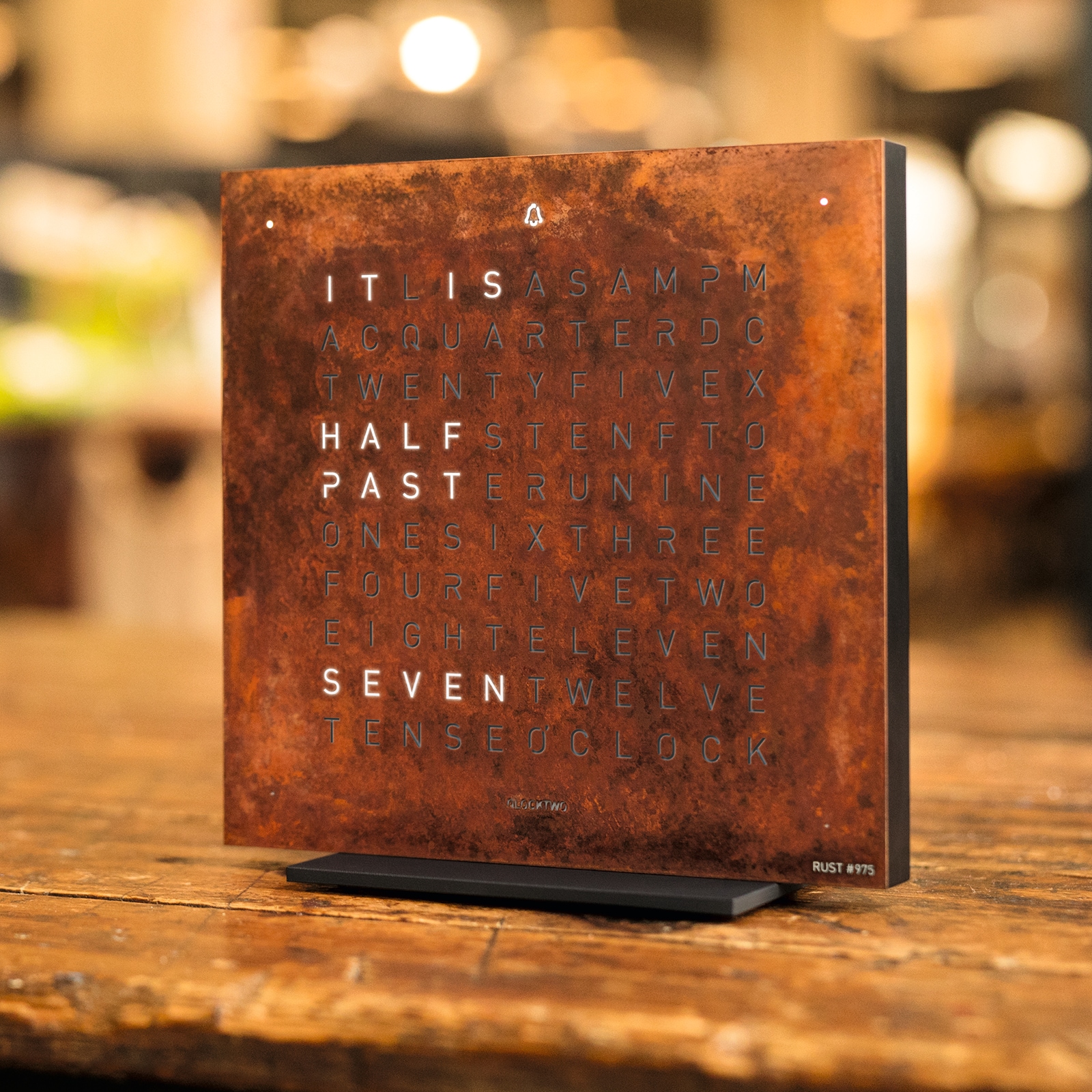 QLOCKTWO EARTH 13.5 Touch Clock Rust QLOCKTWO EARTH 13.5 Touch Clock Rust