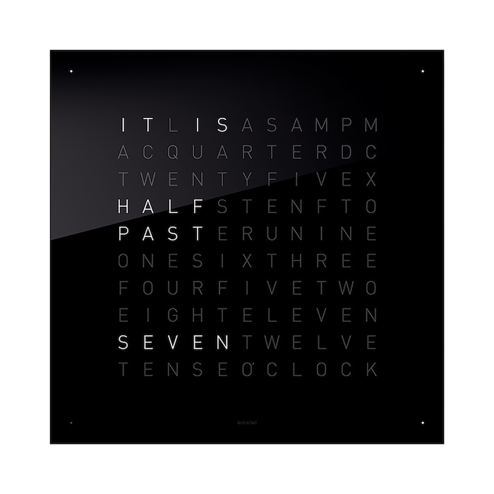 QLOCKTWO CLASSIC Acrylic Black Ice Tea Wall Clock 45cm