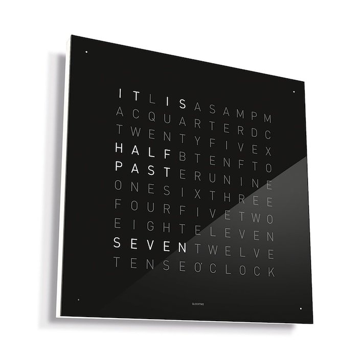 QLOCKTWO CLASSIC Acrylic Black Ice Tea Wall Clock 45cm