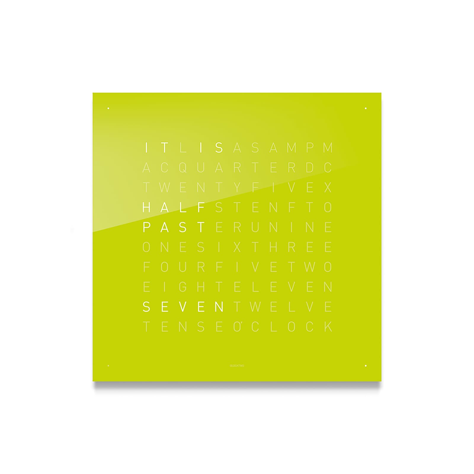 QLOCKTWO CLASSIC Acrylic Lime Juice Wall Clock 45cm