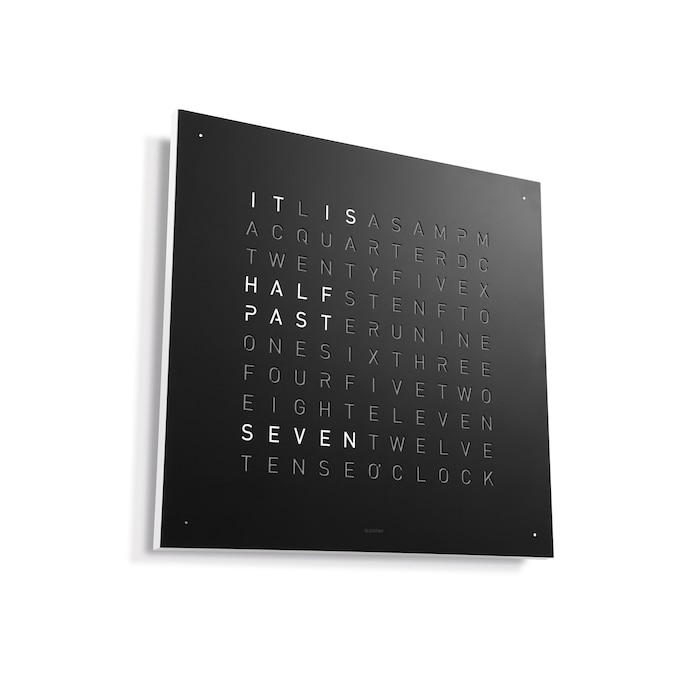 QLOCKTWO CLASSIC Stainless Steel Black Pepper Wall Clock 45cm