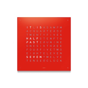 QLOCKTWO CLASSIC Stainless Steel Red Pepper Wall Clock 45cm