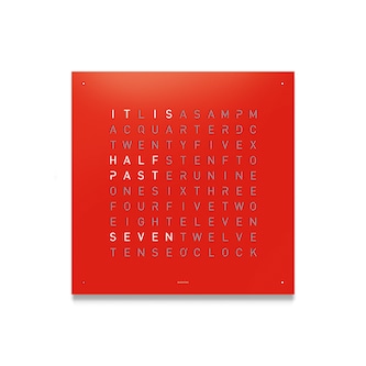 QLOCKTWO CLASSIC Stainless Steel Red Pepper Wall Clock 45cm QLOCKTWO CLASSIC Stainless Steel Red Pepper Wall Clock 45cm