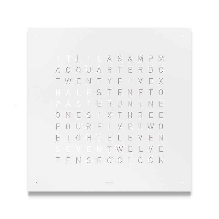 QLOCKTWO EARTH 45 Stainless Steel White Pepper Wall Clock