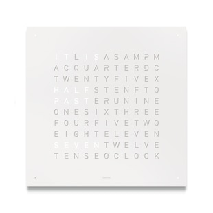 QLOCKTWO EARTH 45 Stainless Steel White Pepper Wall Clock