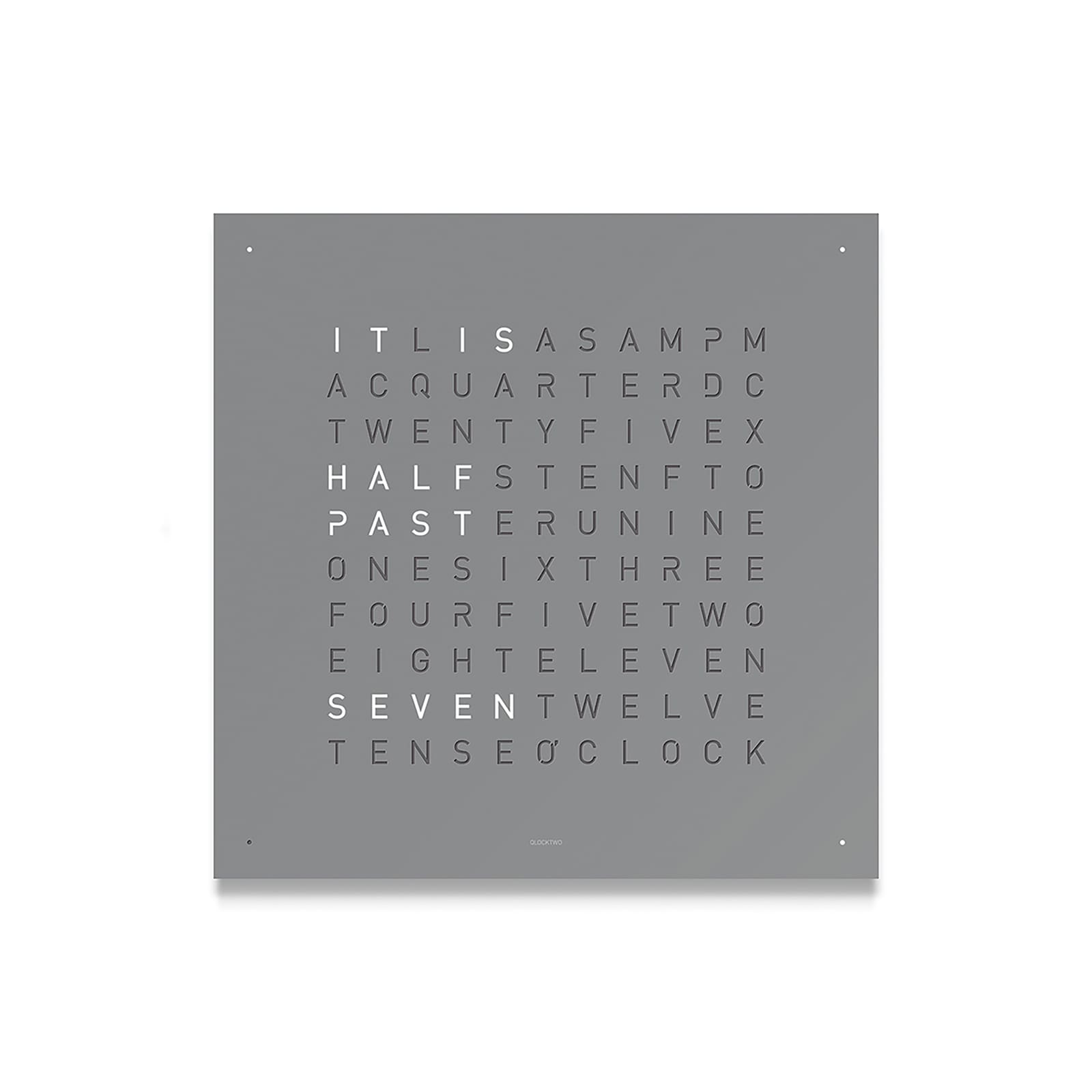 QLOCKTWO CLASSIC Stainless Steel Grey Wall Clock 45cm