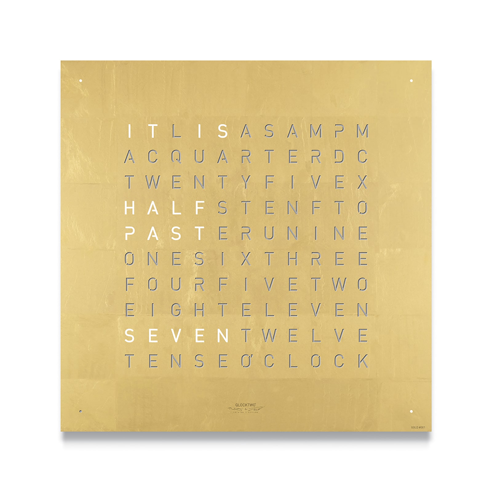 QLOCKTWO CLASSIC Creator's Edition Gold Wall Clock 45cm