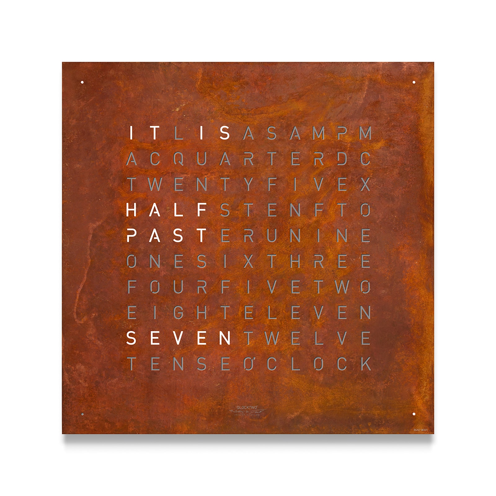 QLOCKTWO CLASSIC Creator's Edition Rust Wall Clock 45cm QLOCKTWO CLASSIC Creator's Edition Rust Wall Clock 45cm