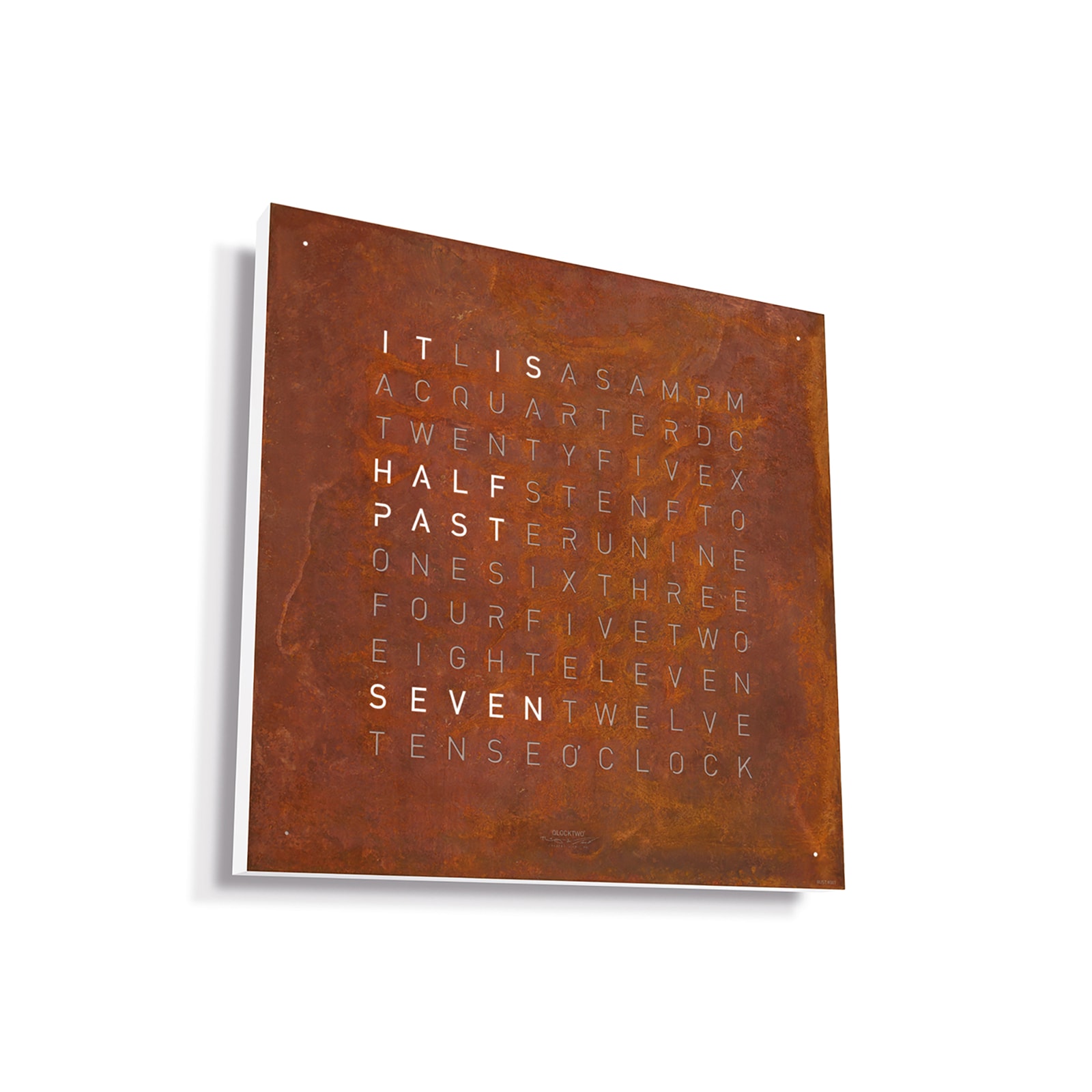 QLOCKTWO CLASSIC Creator's Edition Rust Wall Clock 45cm QLOCKTWO CLASSIC Creator's Edition Rust Wall Clock 45cm
