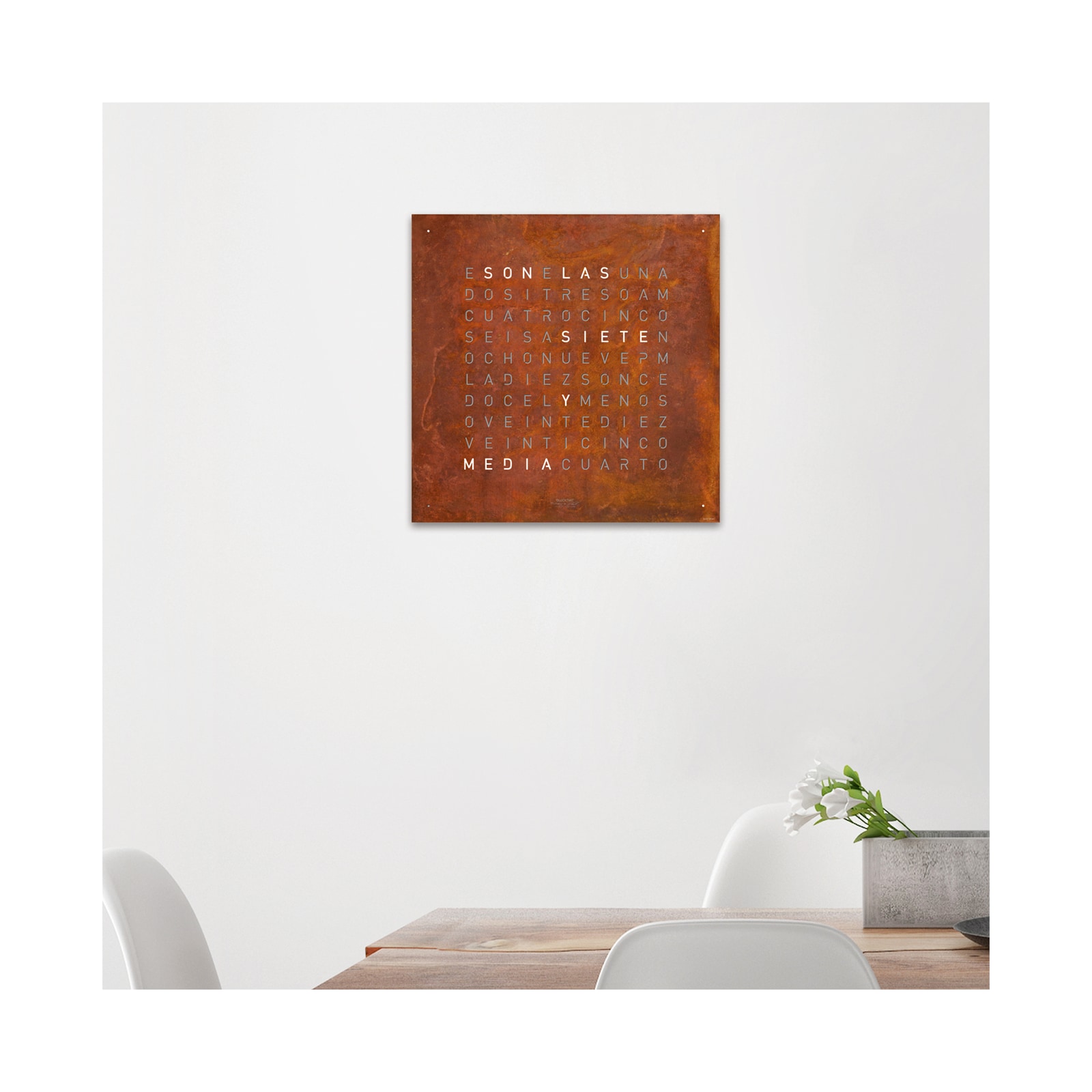 QLOCKTWO CLASSIC Creator's Edition Rust Wall Clock 45cm QLOCKTWO CLASSIC Creator's Edition Rust Wall Clock 45cm