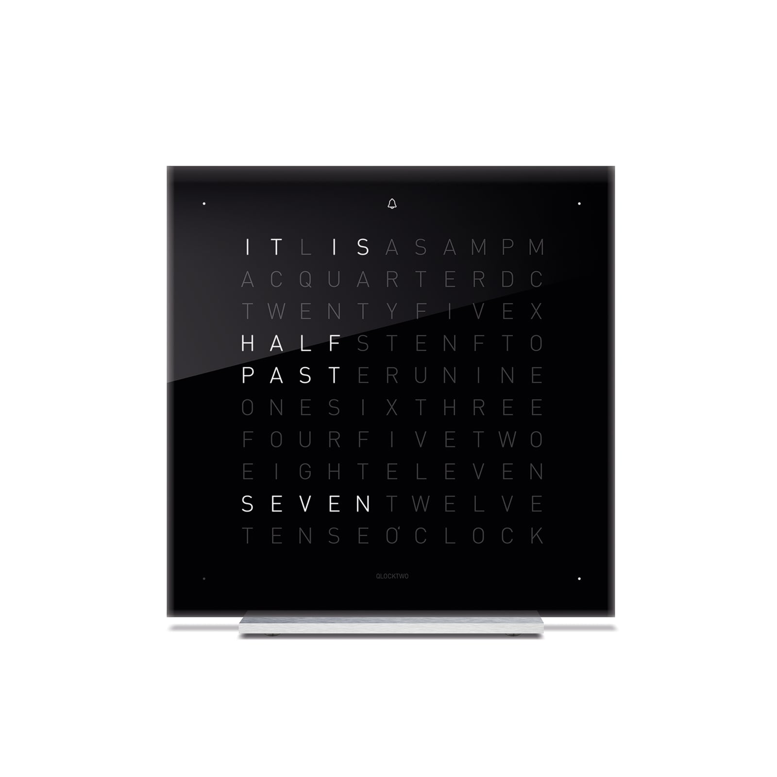 QLOCKTWO TOUCH Black Ice Tea Acrylic Table Clock 13.5cm QLOCKTWO TOUCH Black Ice Tea Acrylic Table Clock 13.5cm